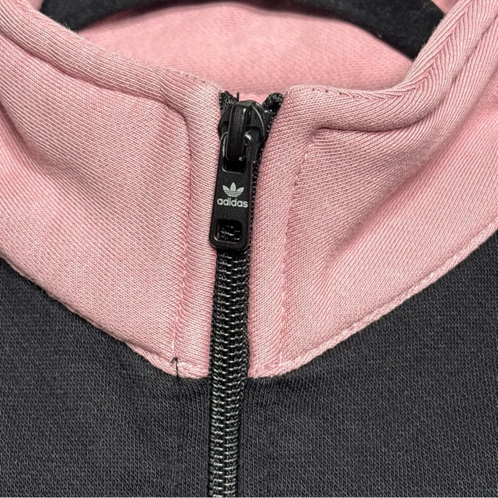 Adidas Womens Black / Mauve Zip Up Jacket/ Sweatshirt -Sz XL - Picture 5 of 6